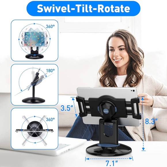 AboveTEK 360° Rotating Tablet Stand, Fits 6"-13" (Diagonal) Tablet Holder - NWT - Picture 4 of 10
